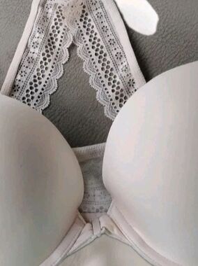 Victoria's Secret White Lace Racerback Push Up Bra